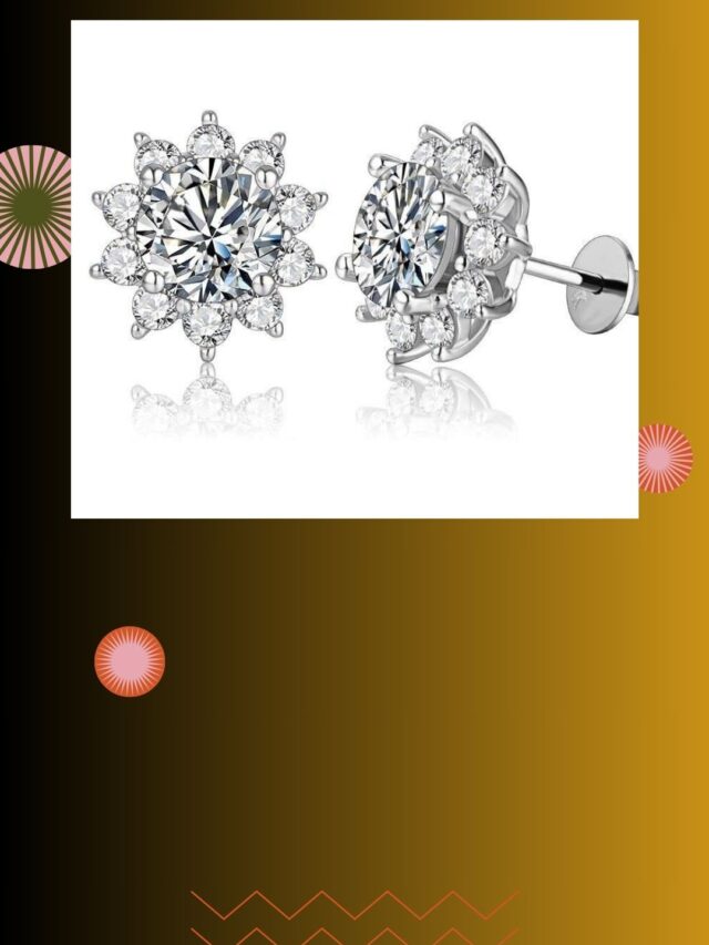 Elegant Snowflake Moissanite Diamond Stud Earrings4